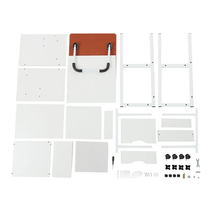 Klappbarer Laptop-Schreibtisch mit Rollen, höhenverstellbarer Nachttisch, Computertisch, tragbarer Schlafzimmer-Bürotisch