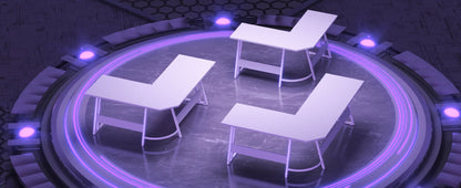 L-Form Gaming-Schreibtisch mit Monitorständer, großer PC-Computertisch für Gamer, Eckschreibtisch, Kohlefase