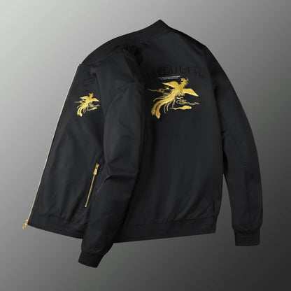 Spring men's Phoenix embroidered jacket Slim youth coat Outdoor sports trend top men's jacket.