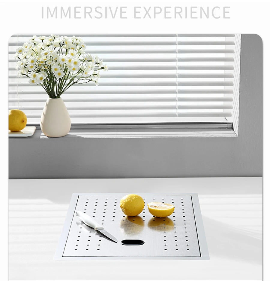 SUS 304 Island Hidden Kitchen Sink Rice Grain Embossing Prevent Scratches Handmade Bar Counter kitchen Sink With Cup Rinser