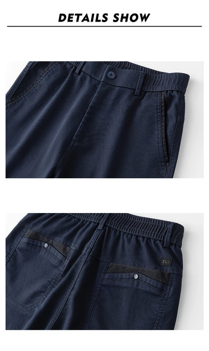 Autumn Winter High Quality Lyocell Fabric Casual Pants Men Solid color Business Fashion Straight Chinos Gray Brand Trousers Male.