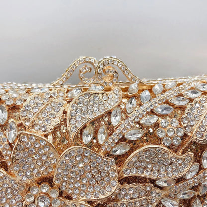 Women XIYUAN Evening Bags Gold/Silver Chain Shoulder Bags Handbags Stones Day Clutches Diamonds Metal Ladies Clutch Handbags.