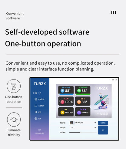 3.5 / 5 Inch IPS Type-C Secondary Screen Mini Computer USB Display CPU GPU RAM HDD Monitor with Holder Metal Case No Use AIDA64.