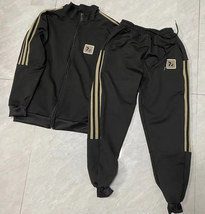 Men's Casual Sportswear Set Spring Autumn Long Sleeve Stand Collar Jacket Pants Comfortable Breathable Sports Outfit.