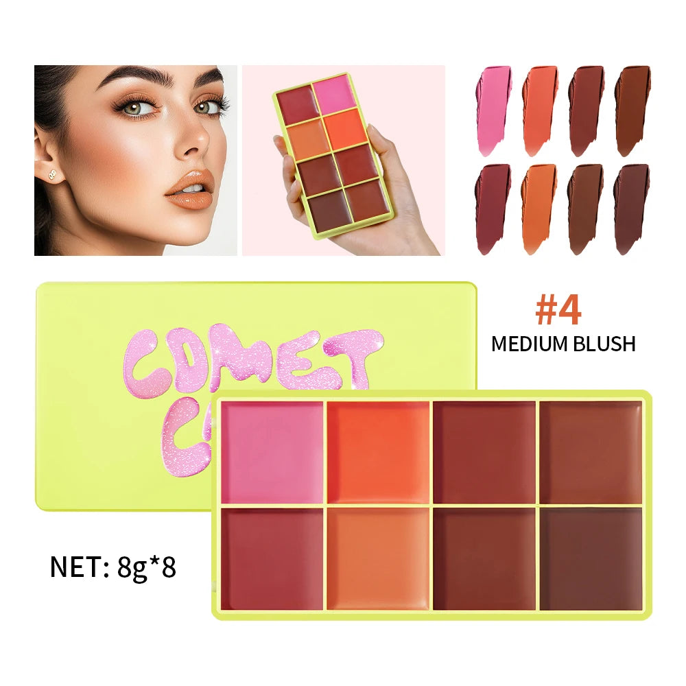 Curve Case Cream Eyebrow Cream Blush Highlighter Palette Matte Shimmer Finishes Shadow Tones Long-Lasting Cosmetics.