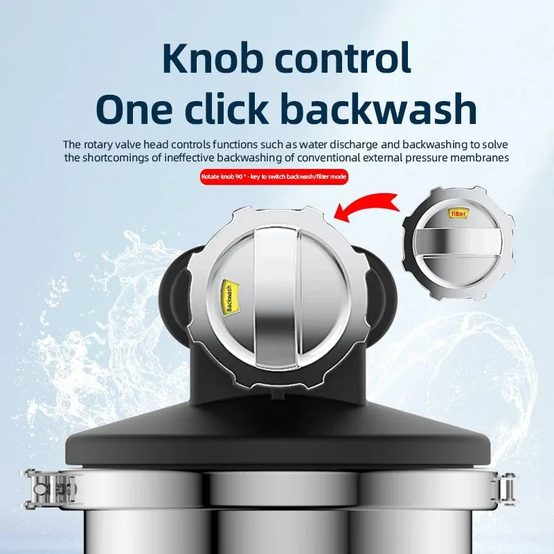 DIVEDEER 6000L Ultrafiltration Water Purifier External Pressure Backwash, 0.01 Micron High-Precision Filtration for Pure Water.