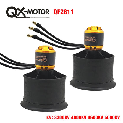 QX-MOTOR 50mm EDF Ducted fan 12 blades CW CCW QF2611 3300/4000/4600/5000KV Brushless motor For FMS freewing RC toy.