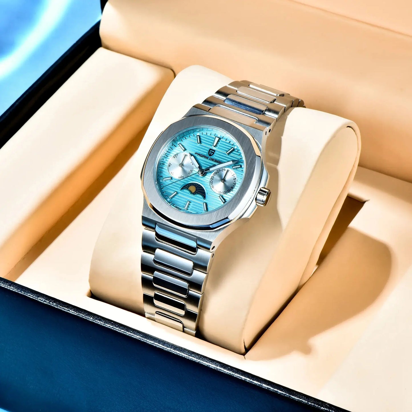 PAGANI DESIGN  Women's Watches Luxury Quartz Watch For Women Multifunctional Chronograph Moon Phase Automatic Date Ladies Watch.