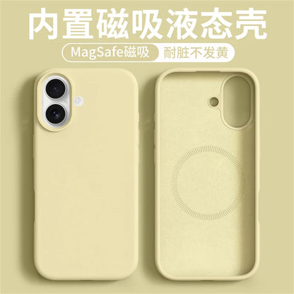 Magnetic Case For iPhone 17 Pro Max 17 Ari MagSafe Luxury Liquid Silicone Comfortable Feel Built in Flocking Protect Cover