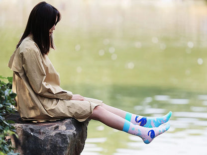 1 Pair Man Women Sock Original AB Tide Socks Colorful Cat Dog Koala Cow Cotton Socks Four Seasons Unisex Medium tube Socks Gift.