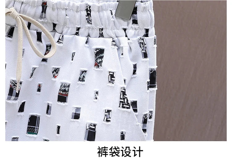 Men Summer 2 Pieces Set Tracksuit Men's Shirt Shorts Harajuku Streetwear Oversized Men Sets Short Outfits Suits