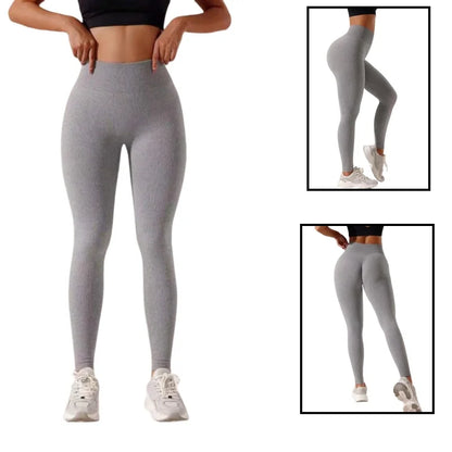 Women's High-Waisted Seamless Leggings, Quick-Dry Breathable Fabric, Four-Way Stretch Sporty Style for Yoga Cycling Running.