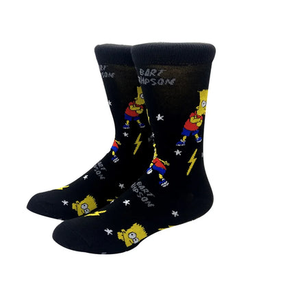 New 1 Pair The Simpsons Harajuku Women Men Socks Cartoon Personality Skateboard Socks Anime Middle Tube Cotton Unisex Socks