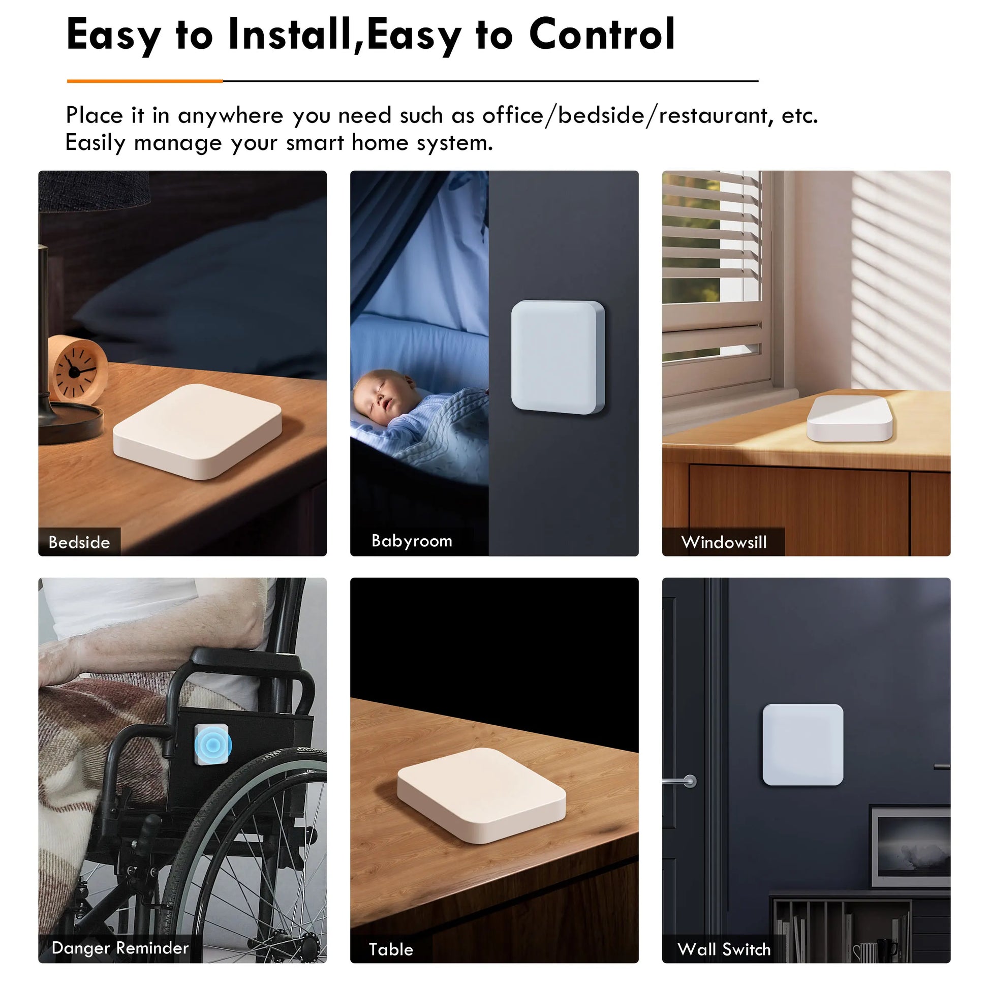 GIRIER ZigBee Szenenknopfschalter, intelligenter Szenencontroller für die Heimautomation, Multi-Szenario-Verknüpfungsschalter, funktioniert zu Hause.