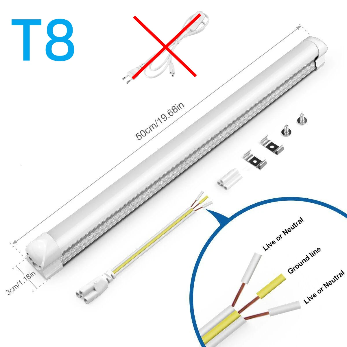 220V T5 15W/T8 25W LED Tube Aluminum Bar Hight Brightness Energy-Saving Fluorescent Tubes For Hotel Mall Cafe Office Lighting