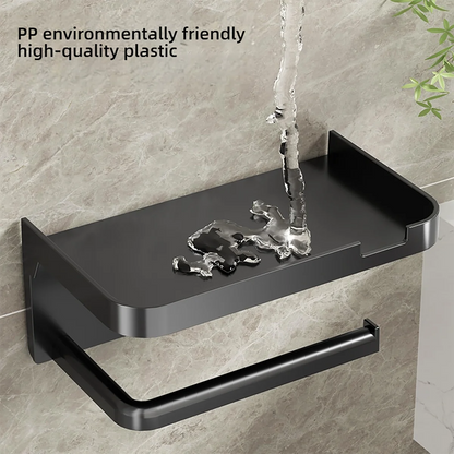 1 Stück wandmontiertes Aufbewahrungsregal, Toilettenpapierhalter, No-Punch Roll Organizer – Badezimmer-Aufbewahrungszubehör