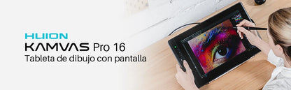 Huion Graphic Monitor Kamvas Pro 16 Drawing Tablet Screen 15.6 Inch Digital Tablets Draw Display with Battery-free Stylus Pen.