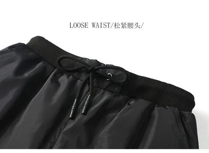 New Winter Thermal White Duck Down Pants for Men Loose Fit High Waist Warm Thickened Elastic Waistband Down Trousers Man PT-590