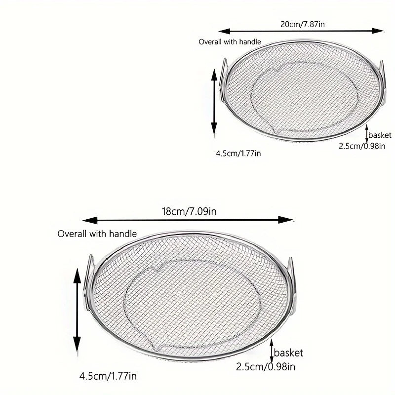 tainless Steel Filter Tray,Reusable Round Mesh Basket,Frying Grilling,Kitchen Strainer,Fruit vegetable water filter basket.
