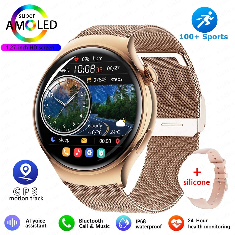 2025New GPS NFC Bluetooth Call Smartwatch Women Watch 4 mini Sports Track Heart Rate Oximetry Monitoring Health Smartwatch Woman
