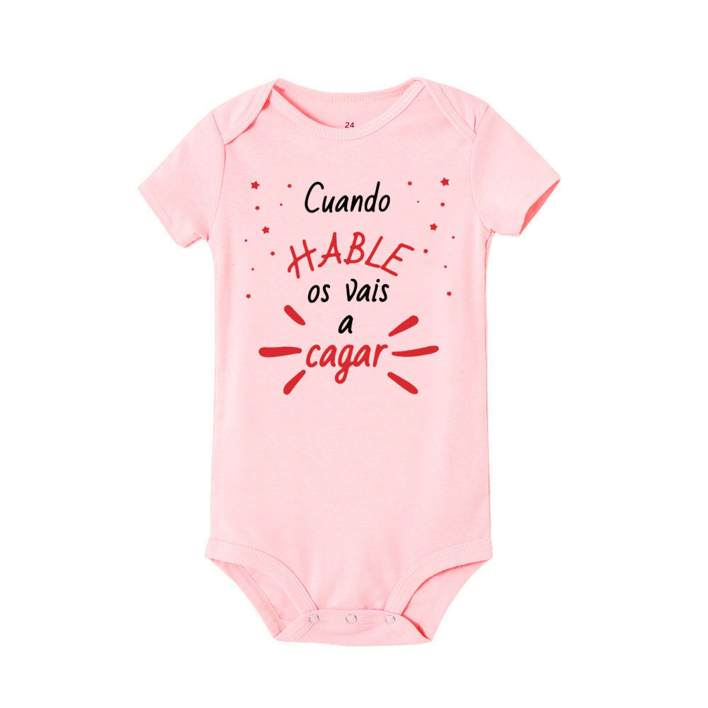 When I Talk You Mess Up The Gift Print Baby Strampler Säuglingsbodysuit Baby Niedliche Kleidung Neugeborene Kurzarm Bodys Kleinkind Geschenk.