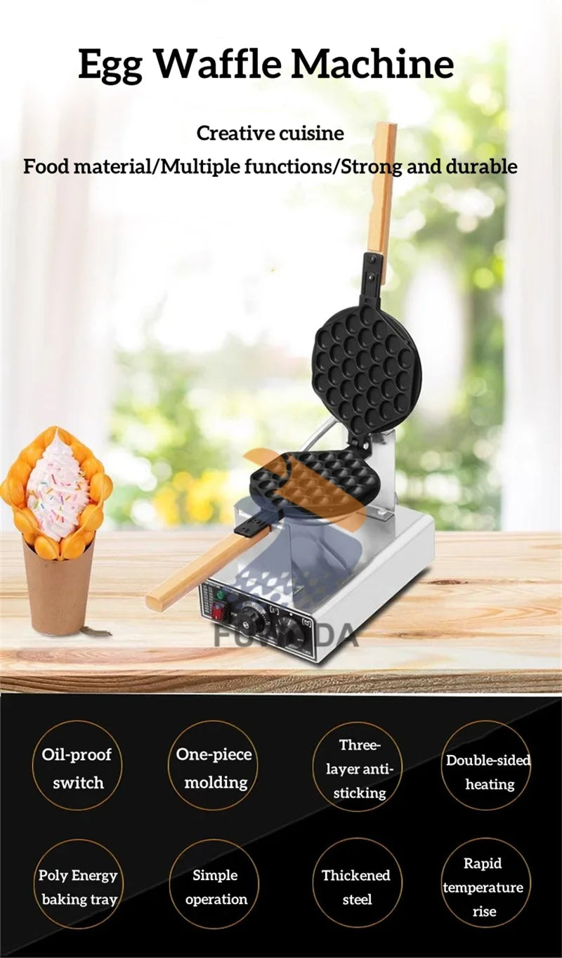Commercial Egg Waffle Machine And Cooling Rack Egg Waffle Maker Household Waffle Making Machine Paired Cooling Rack.