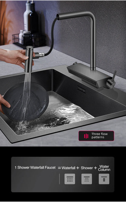 ASRAS 11550 NJH Large Size Smart Purifying Kitchen Sink Handmade Step Sink Smart Purifying Kitchen Island Sinks