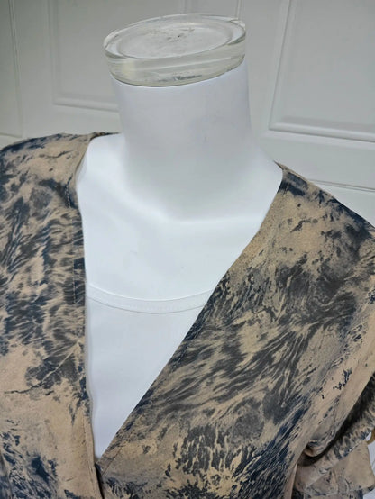 Ramadan Eid Tie Dye Butterfly Bow Muslim Modest Kimono Abaya Damen Dubai Luxury Islam Women Kebaya With Hijab Kaftan Robe Femme