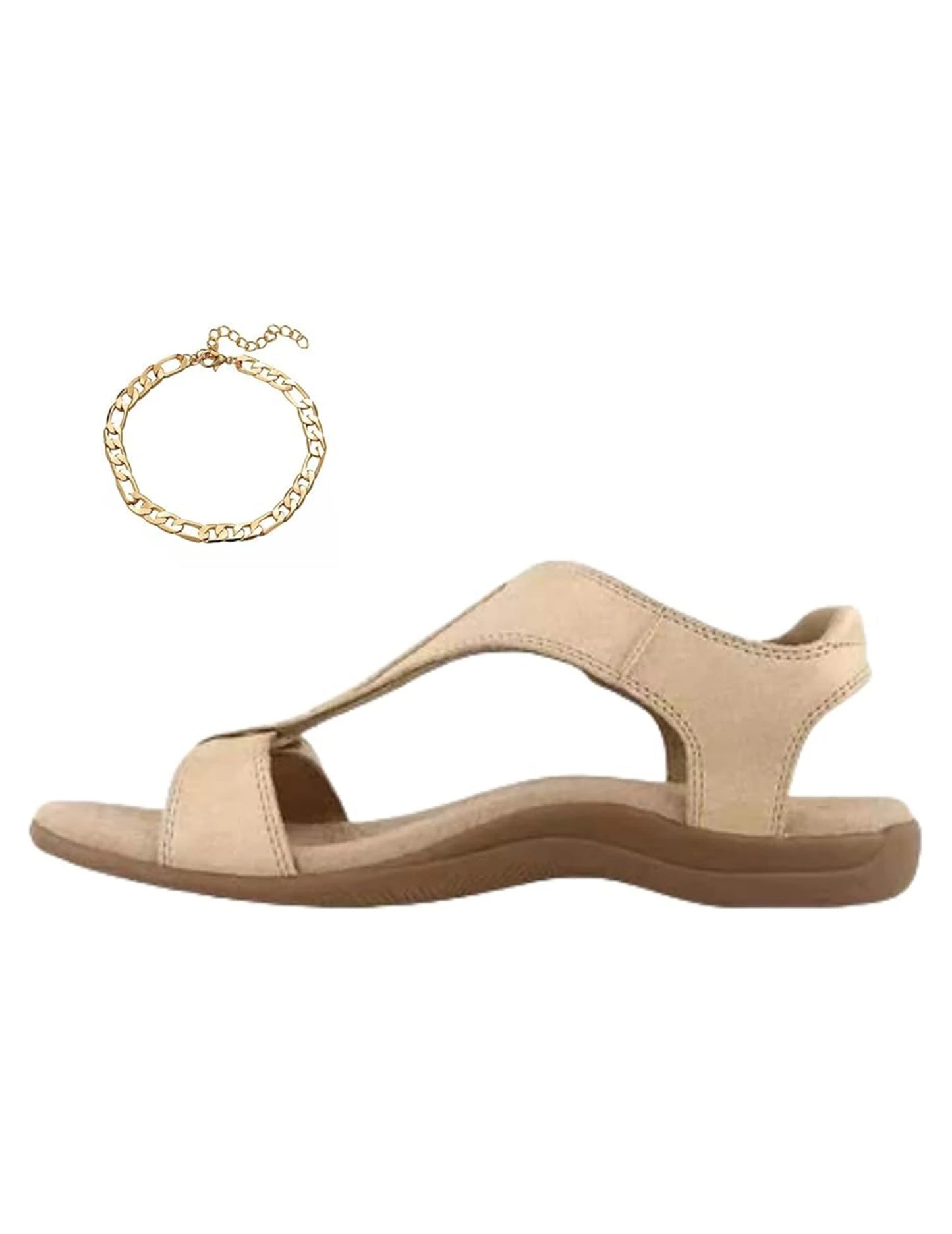 Women Arch Support Sandals Open Toe Sandals Hook and Loop Fastener Flat Sport Sandals Casual Walking Sandals for Party Vacation.