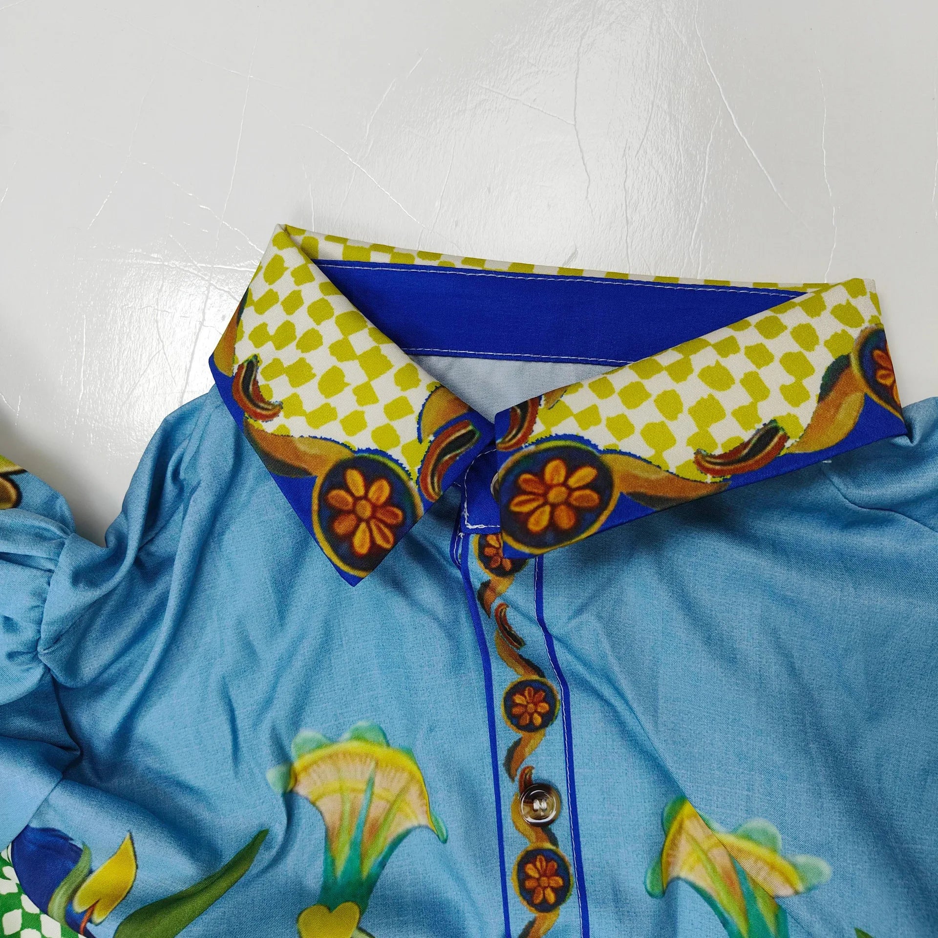 Autumn Women Bohemian Print Lapel Button LongSleeve Shirt+Loose Wide Legs Trousers Set Conjunto Dos Piezas Mujer Elegante Casual.