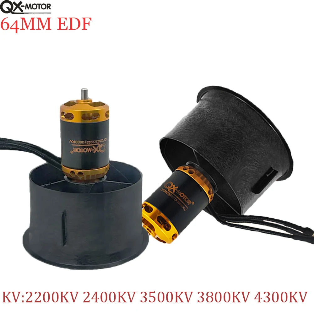 QX-MOTOR 64mm EDF 12 Blades Duct Fan QF2822 2200KV 2400KV 3500KV 3800KV 4300KVBrushless Motor for DIY RC Drone Accessories Parts.