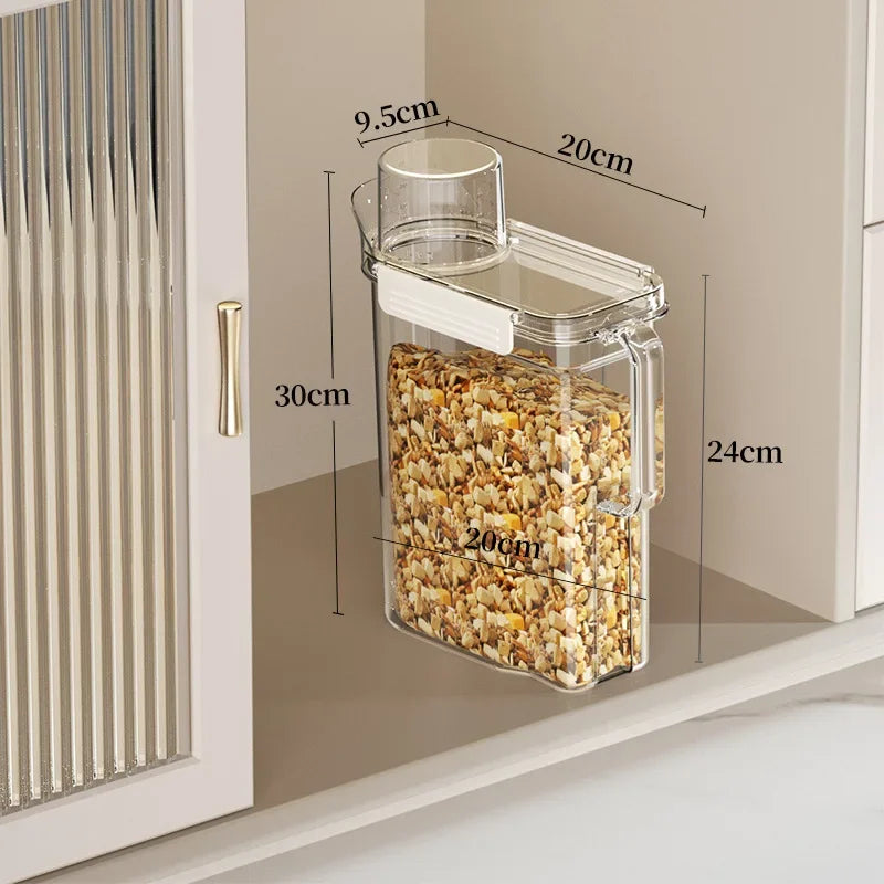 3L Food Storage Containers With Measuring CupTreat Box Containers for Kitchen Pantry Organization Containers for Rice Dispenser.