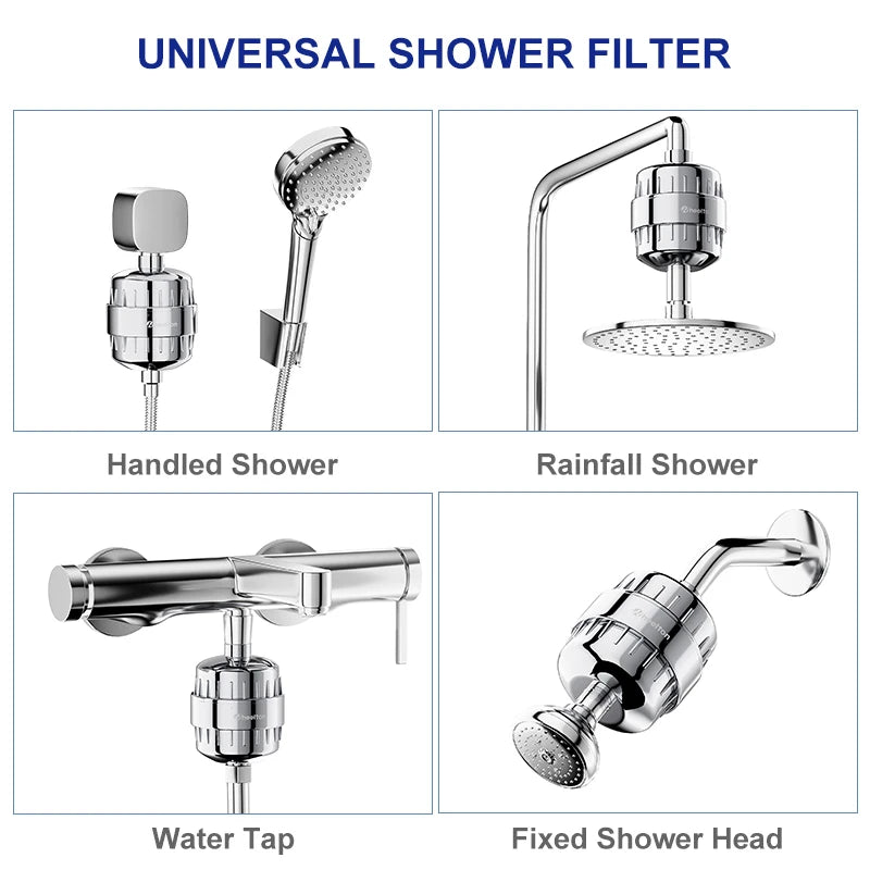 Wheelton Bath Shower Filter(WHT-303-3E) Softener Chlorine & Heavy Metal Removal Water Filter Purifier For Health Bathing.