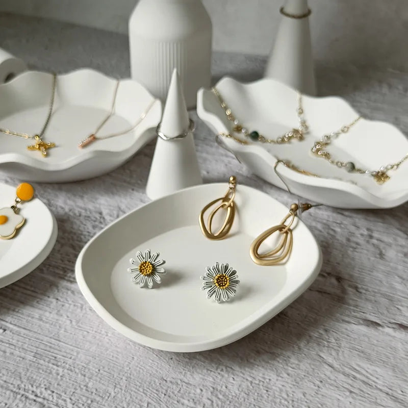 Storage Tray Clay Silicone Molds DIY Jewelry Display Holder Epoxy Resin Molds Oval Candle Cup Coaster Gypsum Plsater Mould.