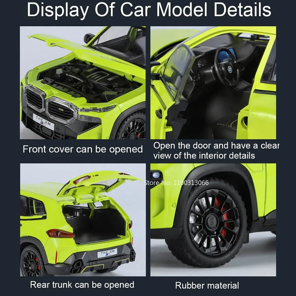 1/24 The XM Alloy Car Models Toy Diecasts Off-road Vehicles with Light Sound Pull Back Function SUV Car Toys for Kids Boys Gifts.
