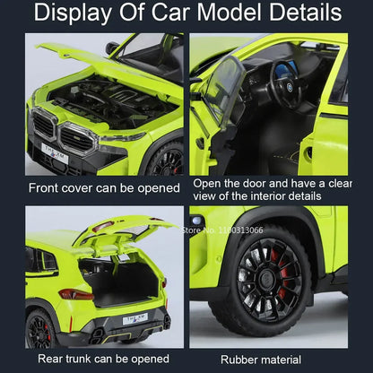 1/24 The XM Alloy Car Models Toy Diecasts Off-road Vehicles with Light Sound Pull Back Function SUV Car Toys for Kids Boys Gifts.