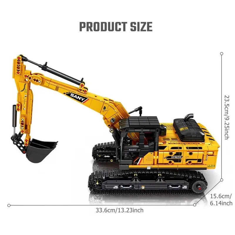 SEMBO BLOCK 1022pcs Excavator Models Building Blocks MOC City Construction Engineering Vehicle Bricks Educational Toys Boys Gift.