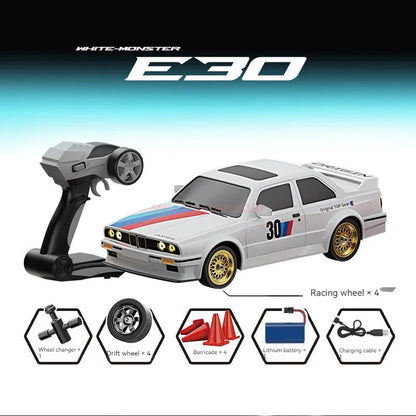 New Rc Car Four-Wheel Drive 1:16 Retro E30 Sports Car Remote Control Car 4wd 30km/H High Speed Drift Car 2.4g Cvt Rc Car Toy Boy.
