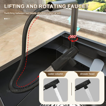 Tassenwascher, versteckte Spüle, Edelstahl, Küchenspülen, Café, Bar, kleiner Einzelschlitz mit Deckel, Balkon, Gartenwaschbecken