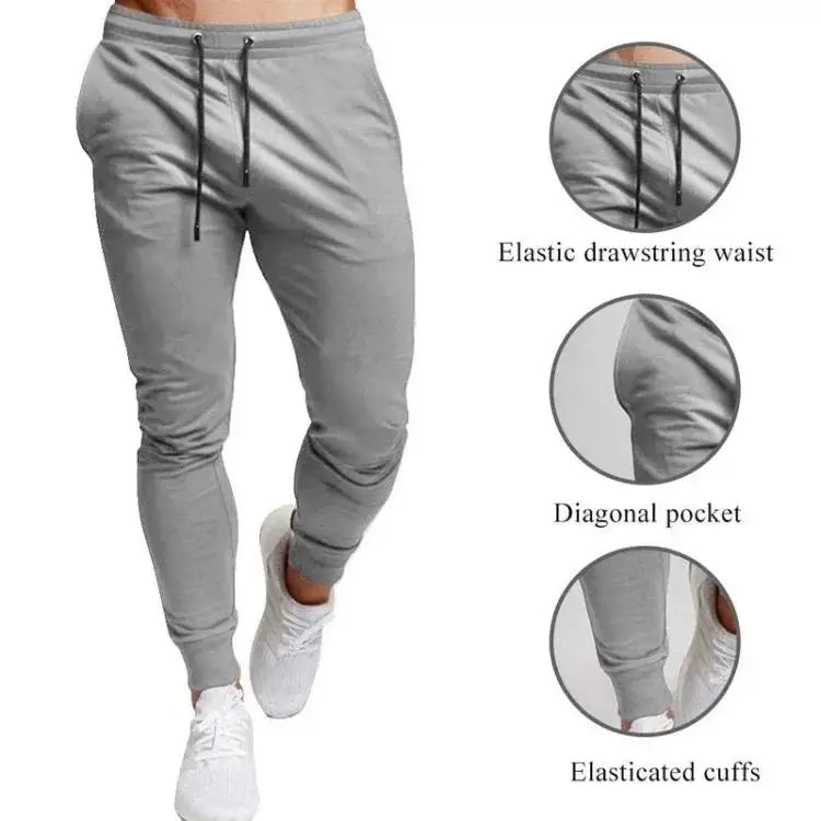 Casual Pants Men's Jogger Sweatpants Large Size Elastic Waist Sports Trousers Loose Fitness Clothes Spring Thin Section.