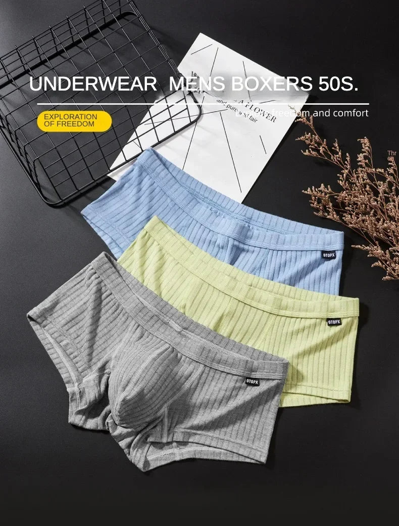 6er-Pack Herren-Unterwäsche, niedrige Leibhöhe, Boxershorts, einlagig, U-konvexer Beutel, Unterhose, atmungsaktive Boxershorts für Herren