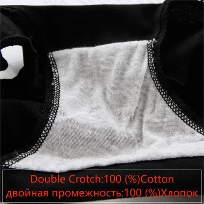 Cotton Women's Sexy Panties Black Underwear Girls Briefs For Ladies Shorts Soft Breathable Lingerie Intimates Underpant 5Pcs/Set