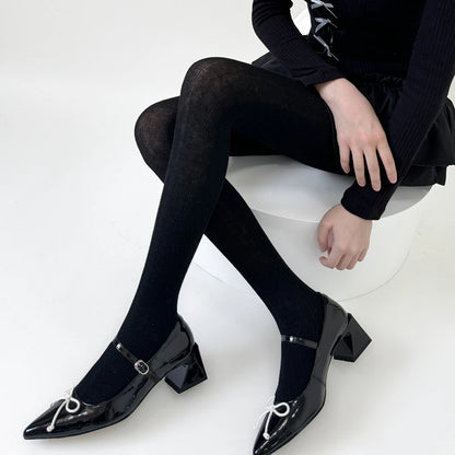 30% Wool Women Pantyhose Autumn Winter Comfortable Tights Girls Basic Bottom Leggings Long Stockings Black White Brown Grey