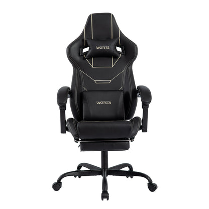 WOTSTA Gaming Chair Ergonomischer Gaming Chair Bürostuhl mit Fußstütze Racing Computerstuhl Höhenverstellbar Gepolstert Computerst
