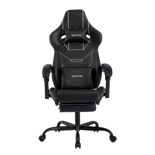 WOTSTA Gaming Chair Ergonomischer Gaming Chair Bürostuhl mit Fußstütze Racing Computerstuhl Höhenverstellbar Gepolstert Computerst