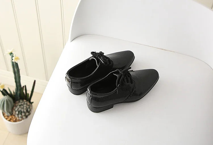 Iawesome Boys Leather Shoes Kids Flats Lace-up Children's Wedding Shoes For Toddlers Boy Big Boys Fashion For Performance.