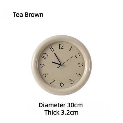 【 Epeiushome】 ins nordische minimalist ische Creme japanische Retro-Stil mollige runde Wanduhr