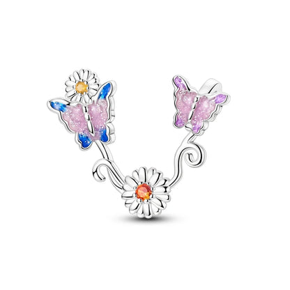 Fit Original Bracelet 925 Silver Butterfly and Sunflower Heart Shape Charms Beads For Women Jewelry Making Fashion Pendant