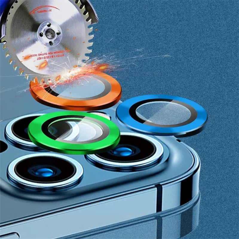 Night Light Luminous Metal Glass Camera Lens Protector for IPhone 16 15 14 1311 Pro Max Plus 12 Mini 16Pro Ring Lens Film Cover.