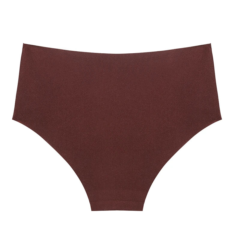 TrowBridge 6PCS/Set Women's Panties High Waist Seamless Briefs Plus Size Underwear Silk Satin Lingerie Sports Comfort Underpants.